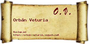 Orbán Veturia névjegykártya